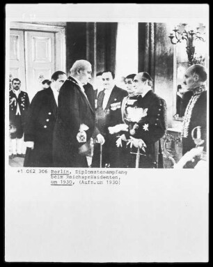 Berlin, Diplomatenempfang beim Reichspräsidenten