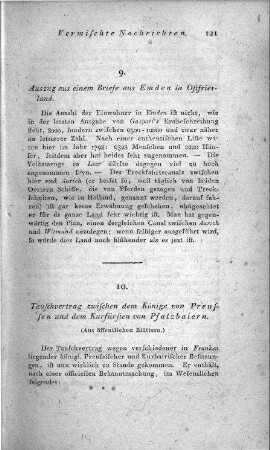Auszug aus einem Briefe aus Emden in Ostfriesland