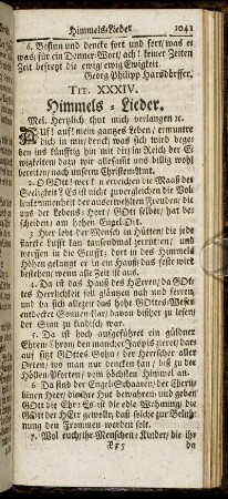 Tit. XXXIV. Himmels-Lieder.