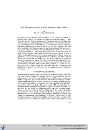 Zur Biographie von Dr. Otto Winterer (1846-1915).