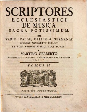 Scriptores Ecclesiastici De Musica Sacra Potissimum. 2