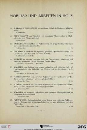 Mobiliar und Arbeiten in Holz (Nr. 320-347)