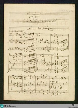 Das Nachtlager in Granada. Excerpts - Don Mus.Ms. 2486 : KWV 1130