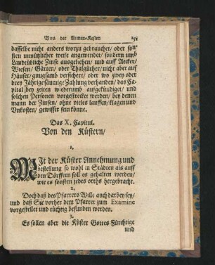 Das XXVI. Capitul. Von den Küstern.