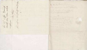 Notizen, wahrscheinlich für die Abfassung eines Briefs, von Karoline Luises Hand.