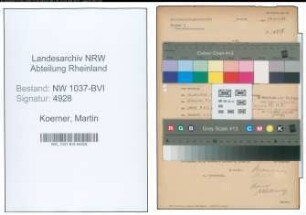 Entnazifizierung Martin Koerner , geb. 08.08.1900 (Lehrer)