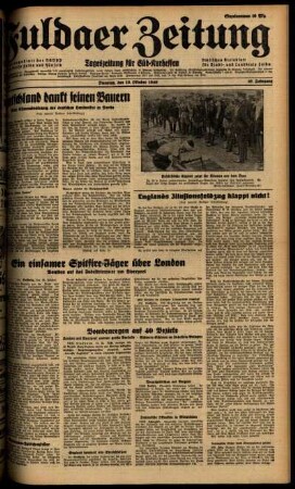 Ausgabe vom Dienstag, den 15. Oktober 1940.