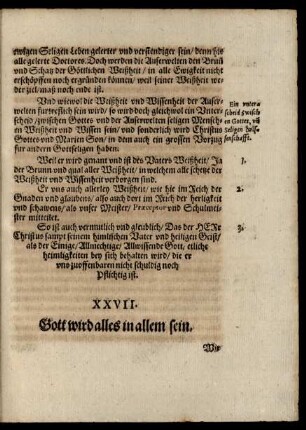 XXVII. Gott wird alles in allem sein.