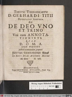 De De Deo Uni Et Trino