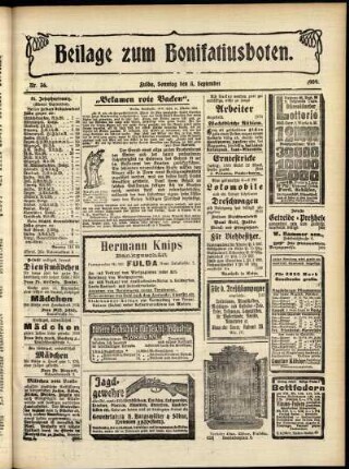 Zweite Ausgabe vom Sonntag, den 05. September 1909.