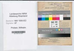Entnazifizierung Wilhelm Pricken, geb. 06.02.1900 (Gastwirt)