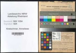 Entnazifizierung Anneliese Kretschmer , geb. 13.03.1913 ()