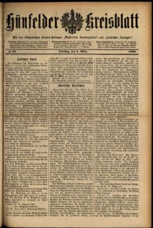 Ausgabe vom Dienstag, den 08. März 1898.
