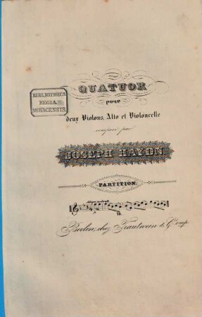 Partition des quatuors, 73. [H 3,16]. - 14 S. - Pl.-Nr. 872