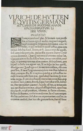 Equitis Germani. Ad Ceasarem Maximilianvm Epigrammatvm liber vnvs