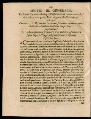 Sectio III. Generalis.