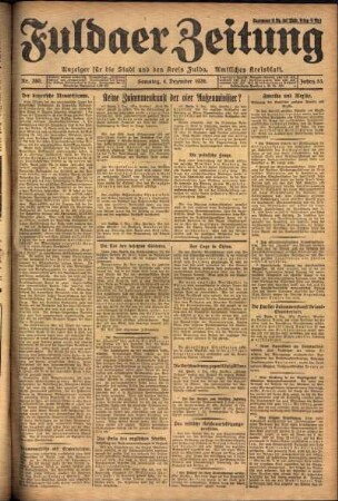 Ausgabe vom Samstag, den 04. Dezember 1926.