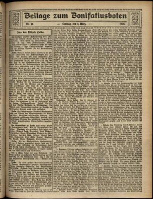 Zweite Ausgabe vom Sonntag, den 04. März 1928.
