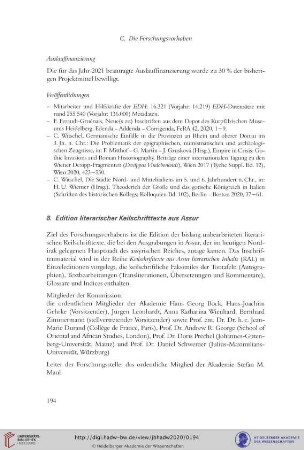8. Edition literarischer Keilschrifttexte aus Assur