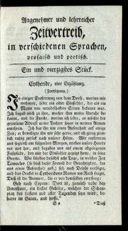 Ein und vierzigstes Stück - Zwey und funfzigstes Stück