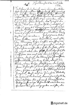 1: Brief von Johann Wilhelm Ludwig Gleim an Wilhelm Gottlieb Becker