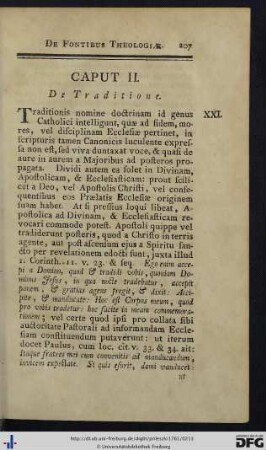 Caput II. De Traditione.