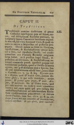 Caput II. De Traditione.