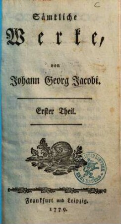 Sämtliche Werke, 1