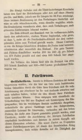 II. Fabrikwesen.