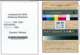Entnazifizierung Wilhelm Zoeckel , geb. 21.07.1903 ()