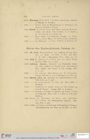 Bücher und Kupferstichkunde, Cataloge etc (Nr. 4137 - 4189)