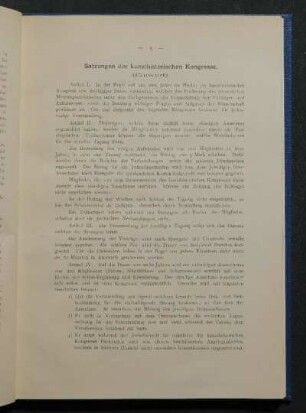 Satzung der kunsthistorischen Kongresse. (Entwurf.)