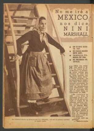 "No me iré a México", nos dice Nini Marshall