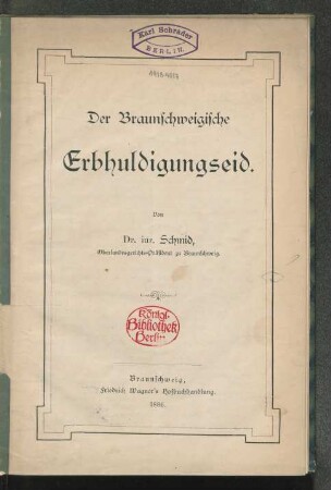 Der Braunschweigische Erbhuldigungseid