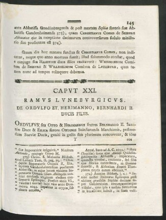 Caput XXI. Ramus Luneburgicus. De Ordulfo Et, Herimanno, Bernhardi II. Ducis Filiis