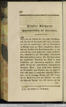 Fünfter Abschnitt. Scharlachausschlag mit Nervenfieber