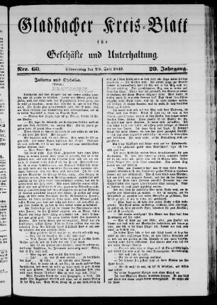 Gladbacher Kreisblatt für Geschäfte und Unterhaltung. 1847-1851