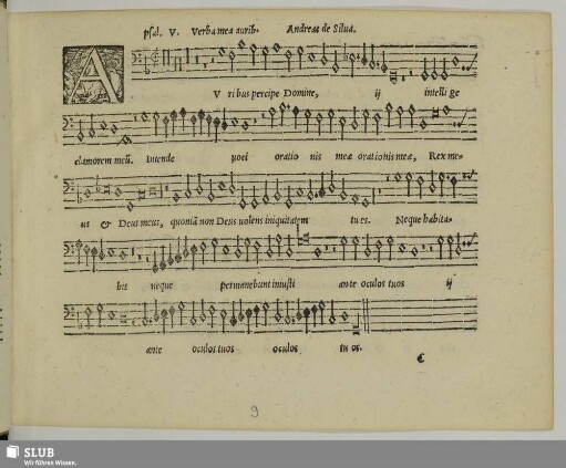 V. Silva, Andreas de: Verba mea auribus percibe Domine