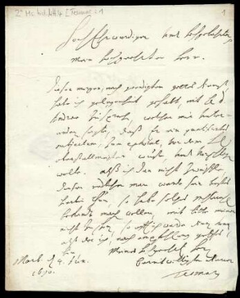 Brief von Johannes Tesmar an Friedrich Lucae