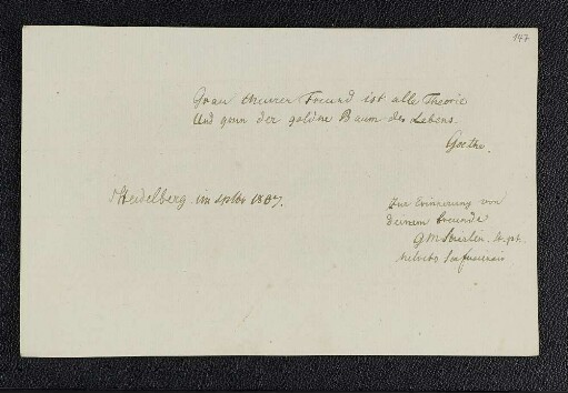 Georg M... Stierlin. – Heidelberg, 09.1807