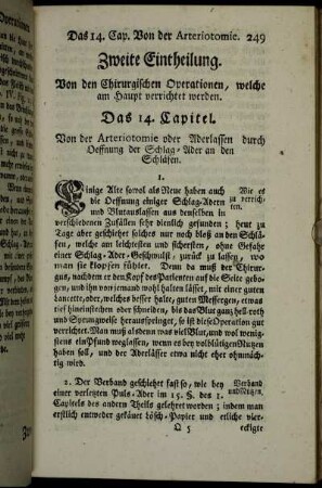 Zweyte Eintheilung.
