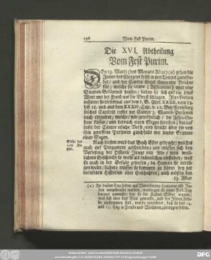 Die XVI. Abtheilung. Vom Fest Purim.