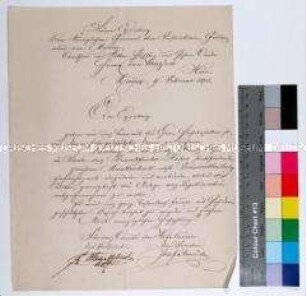Einladung des Comités der Hof-Narren zum Maskenball im Frankfurter Hof für den Gouverneur von Mainz Leopold Hermann von Boyen