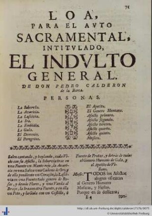 Loa para el Auto Sacramental El Indulto General.
