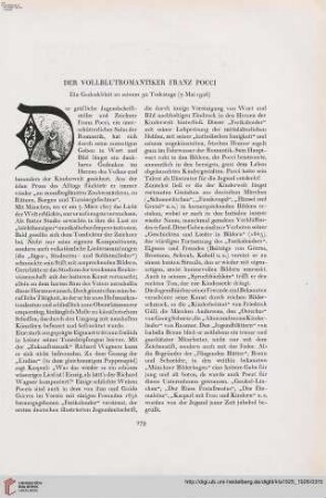 41: Der Vollblutromantiker Franz Pocci : ein Gedenkblatt zu seinem 50. Todestage (7. Mai 1926)
