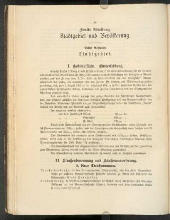 I. Gebietsfläche. Einverleibung.