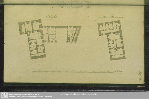 Taf. VI.: Des Frauenhauses Erdgeschoss, zweites Stockwerk