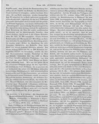 [Schriften zur Secularfeier der Erfindung der Buchdruckerkunst] Mohnike, G.: Die Geschichte der Buchdruckerkunst in Pommern. Stettin: Bülow [1840]