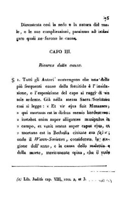 Capo III. Ricerca della cause.