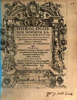Horologiorum novorum ... demonstratio